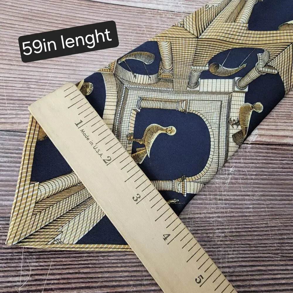 VTG M.C. ESCHER 100% SILK TIE ITALY FROM 1947's ANOTHER WORLD II 